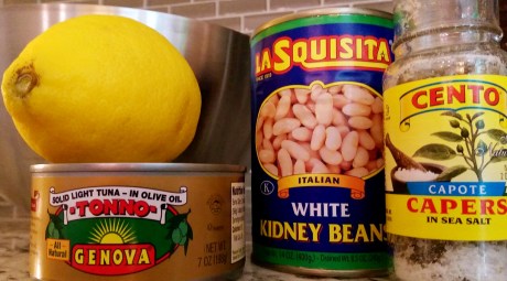 A juicy lemon, tuna, Italian cannellini beans and sea salty capers