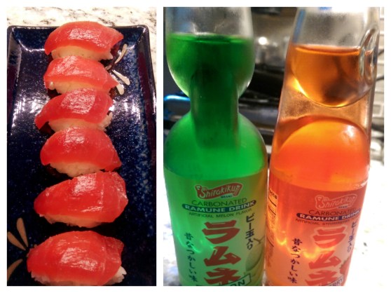 Tuna Nigiri & Japanese Soda with Manga-tastic colors