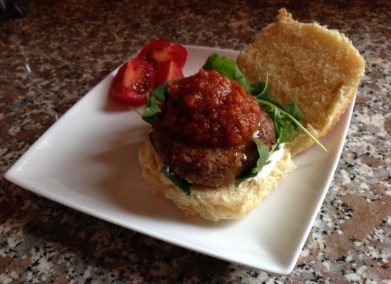 Lamb Kofta Burger with home made BBQ sauce
