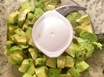 Guacamole Ingredients ready to blitz