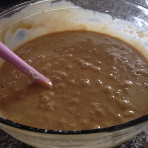 Batter mixed and bubbling & ready 