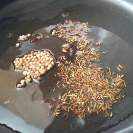 Toasting spices -looks like the map of the UK!