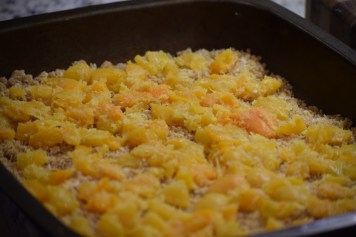 The first two layers of the fruit bars