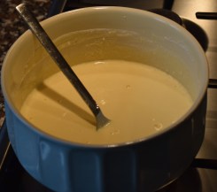 Ricotta, milk & egg yolks mixed