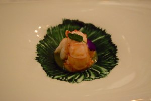 5: Sugar coated crayfish with sea garlic