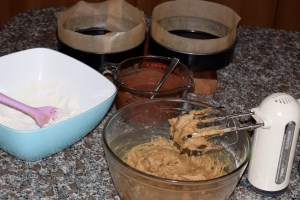 Batter ready for flour & chocolate mixture