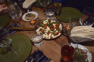 Chestnut Hummus with Rosemary Pitta & McTucky's Popcorn Chicken Nuggets 