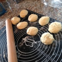 Dough balls ready to roll out