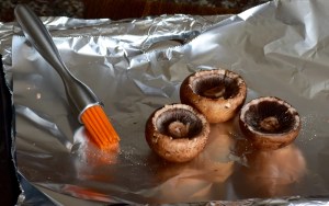 Mushrooms ready to grill (broil)