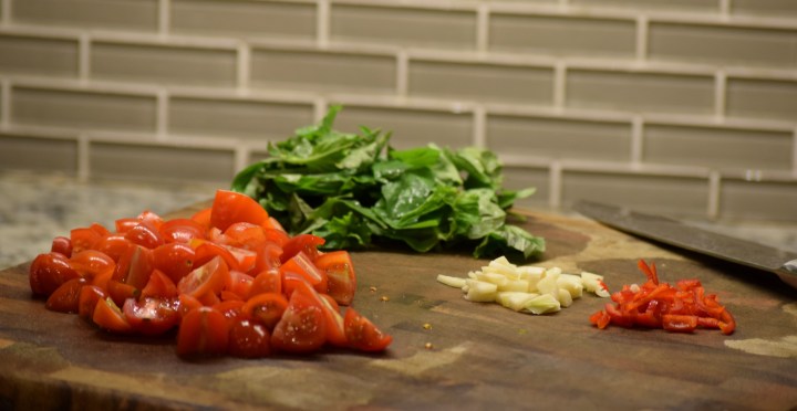 Sauce Ingredients on the Chopping Board